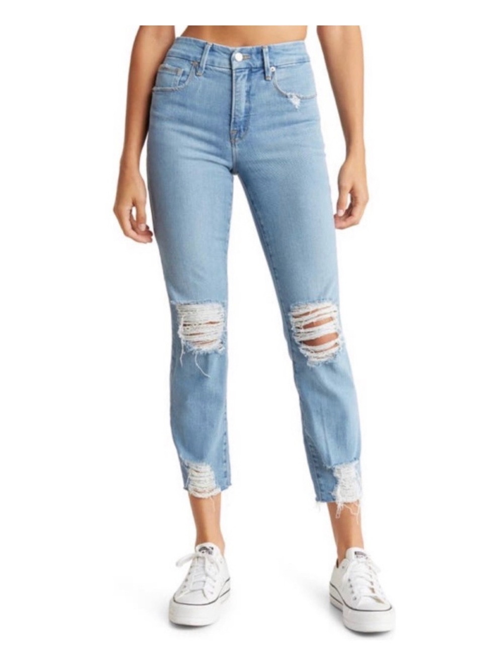 Good American Classic Skinny High-Rise Jeans in Blue